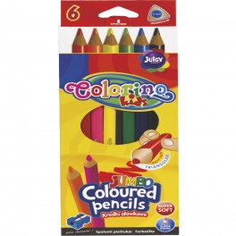 Олівці кольорові тригранні Jumbo 6 кольорів Colorino