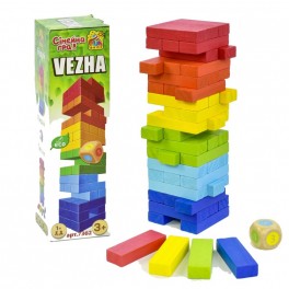 Настольная игра Башня Дженга цветная FUN GAME 7362 Настольная игра Башня Дженга цветная FUN GAME 7362