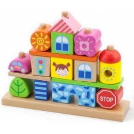 Набір дерев'яних кубиків Місто Viga Toys 50043