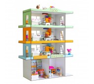 Набір Ляльковий будиночок Райдужна багатоповерхівка з меблями текстилем і світлом 2305
