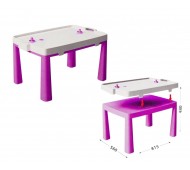 Пластиковый стол с насадкой для аэрохоккея+комплект для игр розовый Doloni  04580/3
