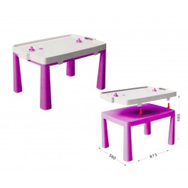 Пластиковый стол с насадкой для аэрохоккея+комплект для игр розовый Doloni  04580/3