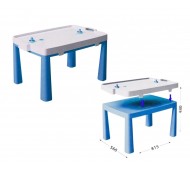 Пластиковый стол с насадкой для аэрохоккея+комплект для игр голубой Doloni  04580/1