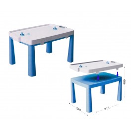 Пластиковий стіл з насадкою для аерохоккея + комплект для ігор блакитний Doloni 04580/1