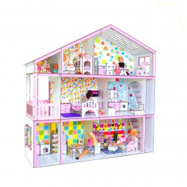 Кукольный Супер дом для Барби с секретом мебелью и текстилем FANA 3126