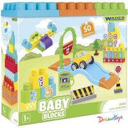 Конструктор Baby Blocks Мои первые кубики Железная дорога 50 дет ТМ Wader 41450