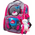 Рюкзак ранец школьный каркасный с мешком для сменной обуви и мягкой игрушкой DeLune 11-026