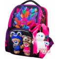 Рюкзак ранец школьный каркасный с мешком для сменной обуви и мягкой игрушкой DeLune 11-027