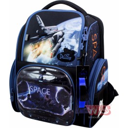 Рюкзак ранец школьный каркасный с мешком для сменной обуви и электронными часами DeLune 11-030