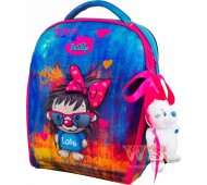 Набор школьный универсальный Рюкзак ранец каркасный с мешком для сменной обуви пеналом и мягкой игрушкой DeLune 7mini-016
