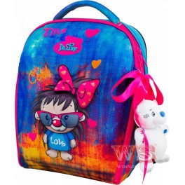 Набор школьный универсальный Рюкзак ранец каркасный с мешком для сменной обуви пеналом и мягкой игрушкой DeLune 7mini-016
