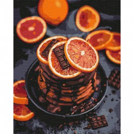 Набор для творчества Роспись по номерам Апельсиново-шоколадное наслаждение 40х50 Идейка КНО5593
