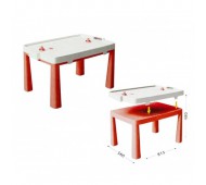 Пластиковий стіл з насадкою для аерохоккея + комплект для ігор червоний Doloni  04580/5