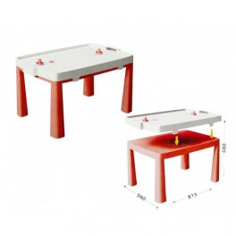 Пластиковий стіл з насадкою для аерохоккея + комплект для ігор червоний Doloni  04580/5