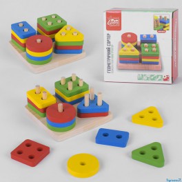 Деревянный геометрический сортер Fun Game 80380