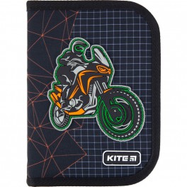 Пенал с наполнением 1 отделение 2 отворота Kite Education 2021 Motocross K21-622H-2