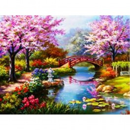 Набір для творчості Алмазна мозаїка Весняний сад 30х40см без рамки H8186
