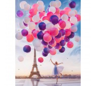 Набор для творчества Алмазная мозаика Воздушные шары Парижа 30х40см без рамки ZX8327