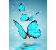 Набор для творчества Алмазная мозаика Голубые бабочки 30х40см без рамки H8423