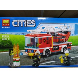 Конструктор CITIES Пожежна вантажівка з драбиною 225дет 10828