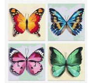 Набор для роспись по номерам. Полиптих Весенние бабочки 4шт в наборе KNP021 Идейка