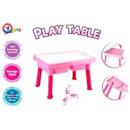Игровой столик контейнер, со сьемной крышкой розовый 7853 ТехноК