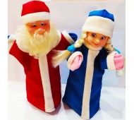 Лялька-рукавичка на руку Дід Мороз та Снігуронька В072/В186