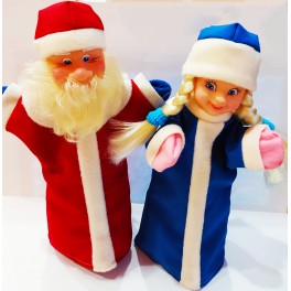 Лялька-рукавичка на руку Дід Мороз та Снігуронька В072/В186