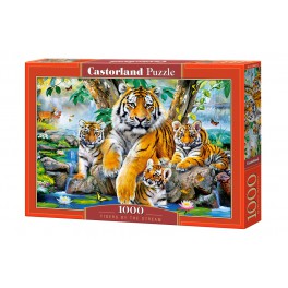 Castorland пазлы 1000 Семья тигров у ручья 47х68см  C-104413