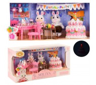 Игровой набор с флоксовыми животными День Рожденья, в наборе торт с муз+свет, в коробке 55003