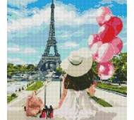 Набір для творчості Алмазна мозаїка Гуляючи вулицями Парижа 40х50см ТМ Ідейка AMO7074