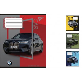 Тетрадь учебная A5 24 листов, в лінійку YES Colour car 20 шт. в упаковках. 765912