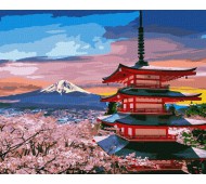 Набор для росписи по номерам. Городской пейзаж Япония 40х50см Идейка КНО2856
