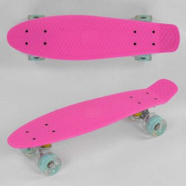 Скейт Пенни борд Best Board доска 55см, колеса PU со светом, диаметр 6 см Бирюзовый, Розовый 6060 1070