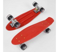 Скейт Пенни борд Best Board доска 55см, колеса PU со светом, диаметр 6 см Красный 8181 1102