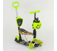 Самокат детский 5 в 1 best scooter расцветки родительская ручка, сиденье, корзина, свет колес 