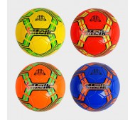 М`яч футбольний 4 види, вага 300-320 грам, м`який PVC, гумовий балон, розмір №5 C55994