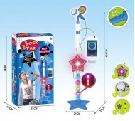 Микрофон детская игрушка звук, подсветка, подключение телефона голубой HD8924