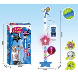 Мікрофон дитяча іграшка звук, підсвічування, підключення телефону блакитний HD8924