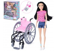 Кукла 30см шарнирная на инвалидной коляске KQ159