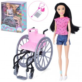 Лялька 30см шарнірна на інвалідному візку KQ159