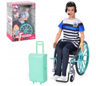 Кукла 30см мальчик, шарнирная на инвалидной коляске AS6948-51
