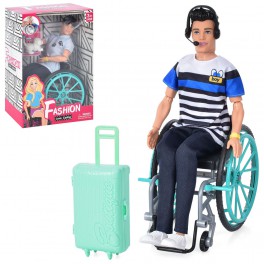 Лялька 30см хлопчик, шарнірна на інвалідному візку AS6948-51