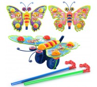 Каталка на палки Бабочка - погремушка, машет крыльями, подвижные детали 305