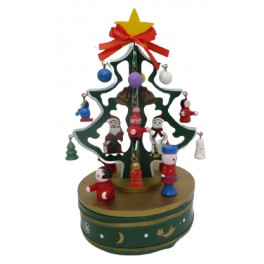 Сувенир елка музыкальная с игрушками, деревянная ZT-1-792