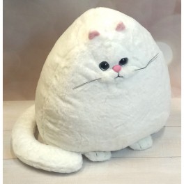 Мягкая игрушка толстый кот 28см белый или серый C15406