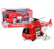 Вертолет Полиция Пожарный Спасатель инерционная с музыкальными и световыми эффектами WY750C