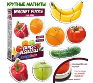 Набор магнитных пазлов  Fruits and vegetables Фрукты и овощи 18 магнитов корр. 17*12*4см Украина Magdum ML4031-25EN