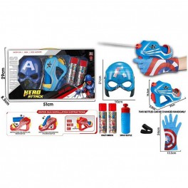 Набор героя Капитан Америка – маска, перчатка с пистолетом, 2 баллона для пистолета WL8836-49