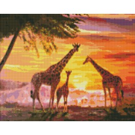 Набор с алмазной мозаикой "Семья жирафов" 40х50см Ideyka AMO7327